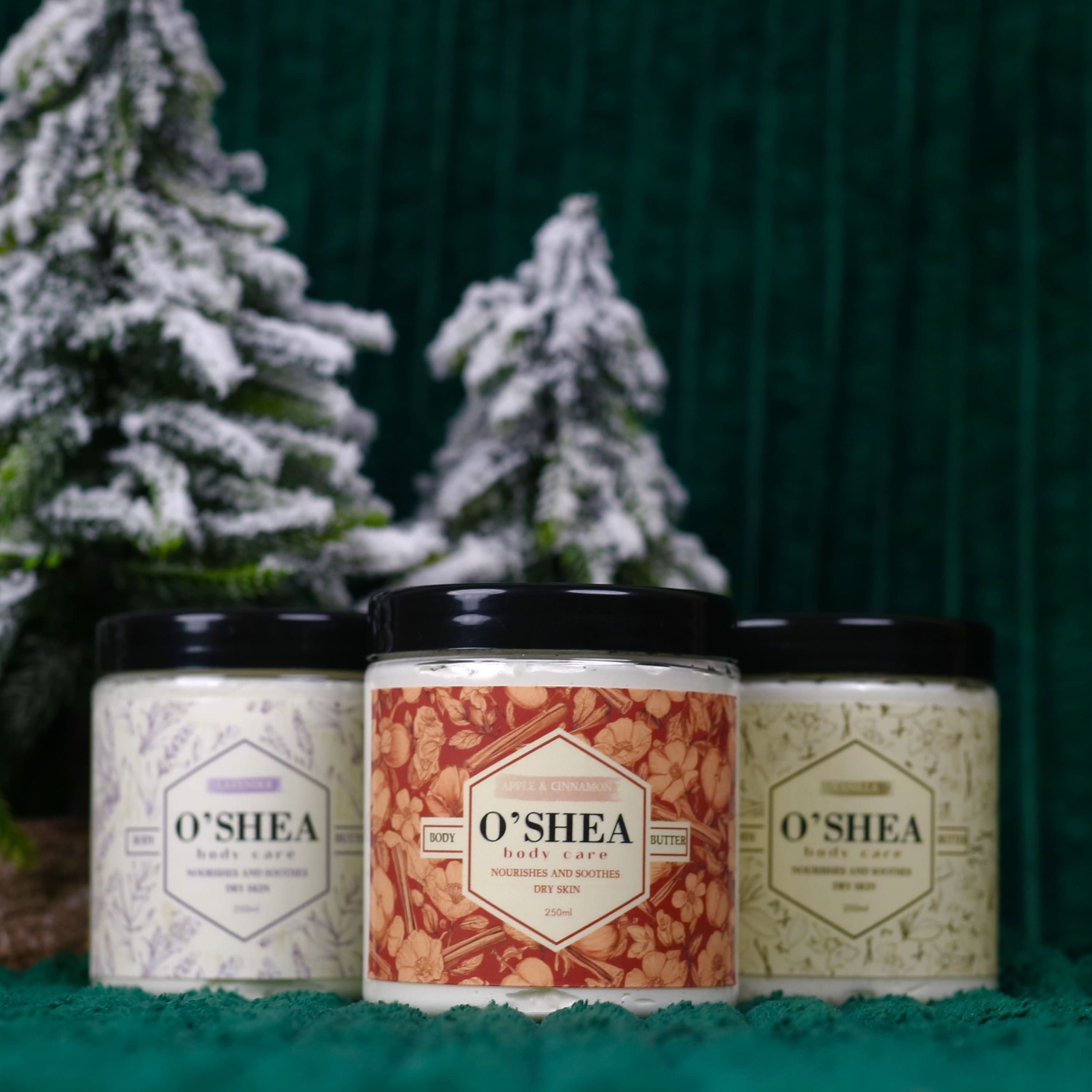 trio of natural hipped shea body butter